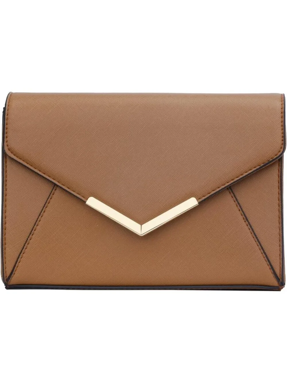 👜 Women's Brown Faux Leather Evening Handbag Party Wedding Prom Clutch Purses
